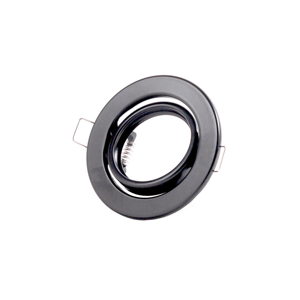 Anel Downlight Circular Inclinável "Vepa" Aço 90Mm - Preto