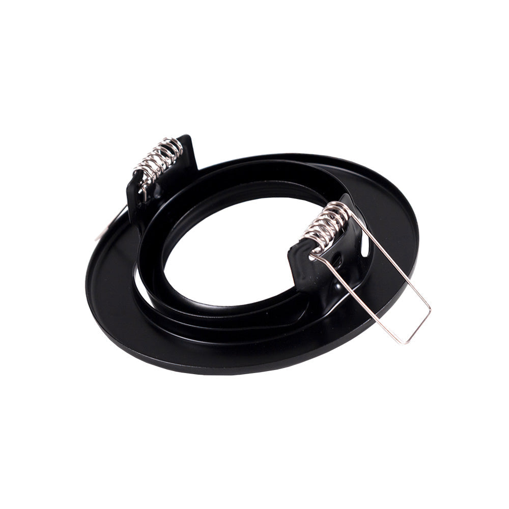 Anel Downlight Circular Inclinável "Vepa" Aço 90Mm - Preto