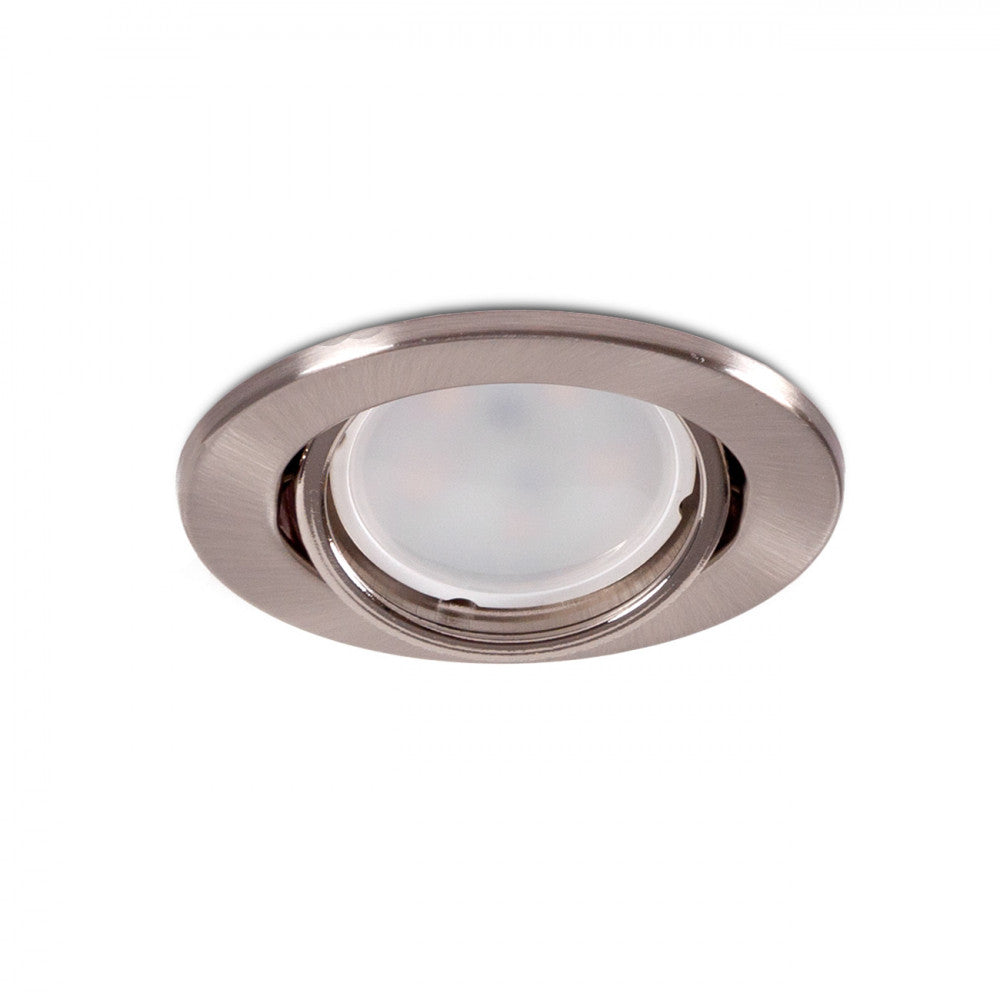 Aro Downlight Circular Inclinable "Vepa" Acero 90Mm - Satén