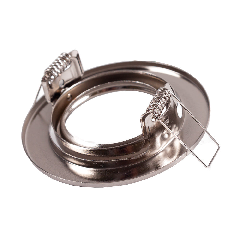 Anel Downlight Circular Inclinável "Vepa" Aço 90Mm - Cetim
