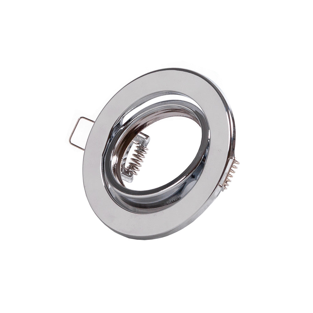 Anel Downlight Circular Inclinável "Vepa" Aço 90Mm - Cromado