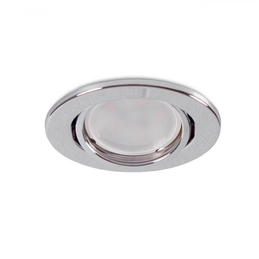 Anel Downlight Circular Inclinável "Vepa" Aço 90Mm - Cromado