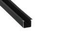 KIMERA-"SKAGEN" Perfil de alumínio anodizado preto com difusor opalino, tampas de extremidade e clipes de montagem 2,02 m