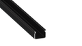 KIMERA-"HOM" Perfil de alumínio anodizado preto com difusor opalino, tampas de extremidade e clipes de montagem 2,02 m