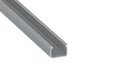 KIMERA-"HOM" Perfil de alumínio anodizado prateado com difusor opalino, tampas de extremidade e clipes de montagem 2,02 m