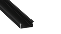 KIMERA-"TVED" Perfil de Alumínio Anodizado Preto com Difusor Opalino, Tampas de Extremidade e Clips de Montagem 2,02M