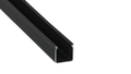 KIMERA-"HELSE" Perfil de aluminio anodizado negro con difusor opal, tapas finales y clips de montaje 2,02 m