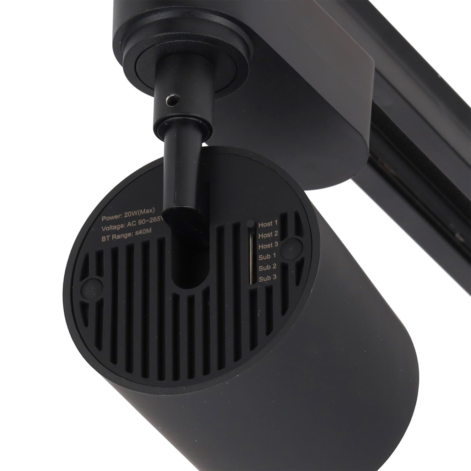 Altifalante Bluetooth monofásico de 20 W para calha de iluminação, preto