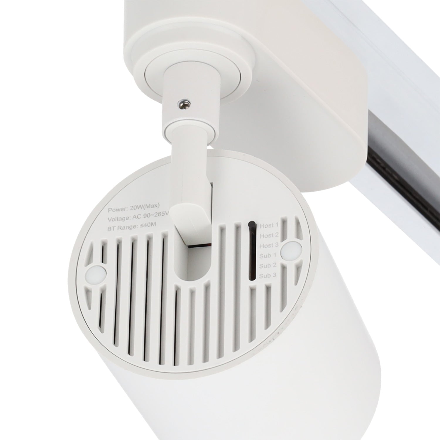 Altifalante Bluetooth monofásico de 20 W para calha de iluminação, branco
