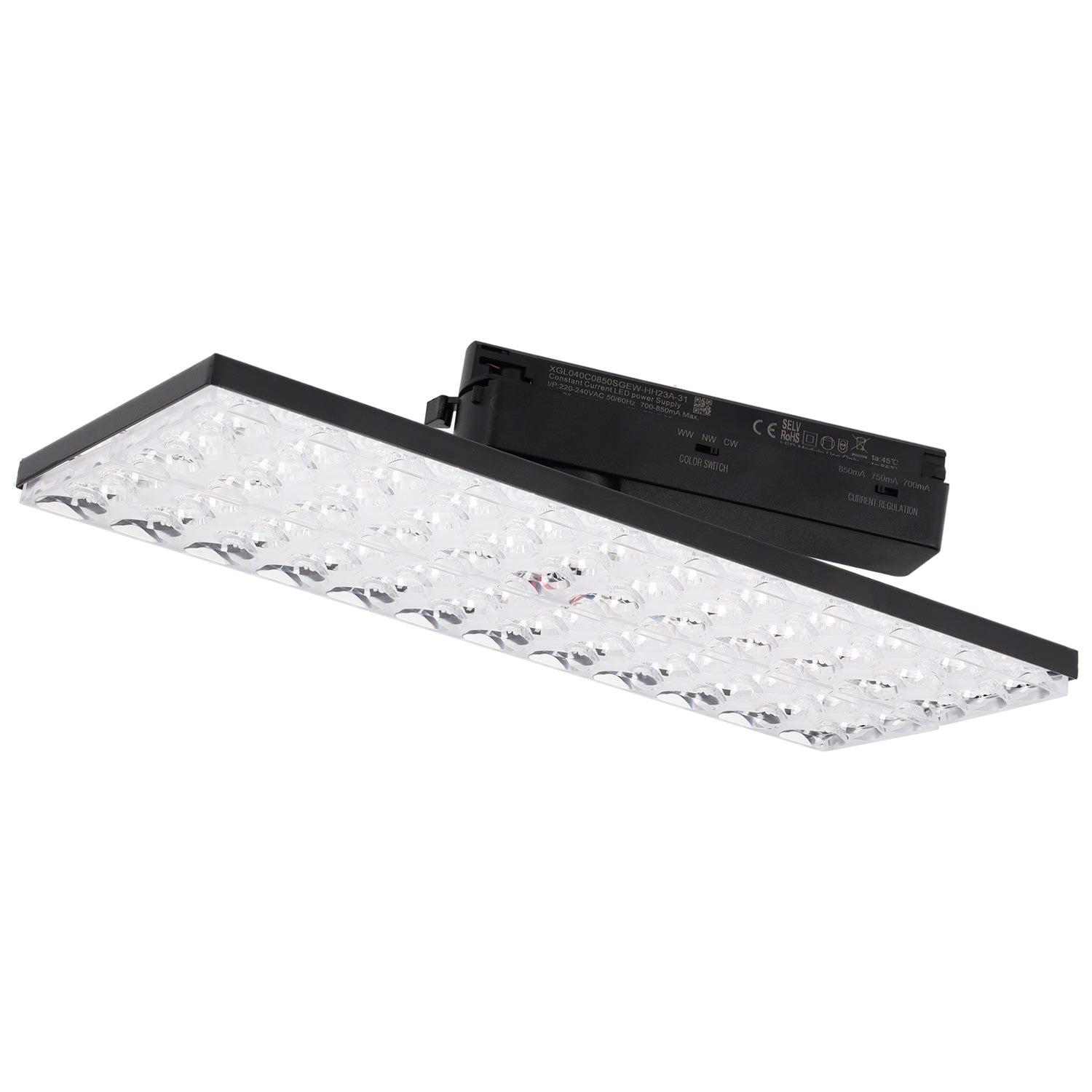 Luminária de calha LED CCT de 30 W "Market" preta