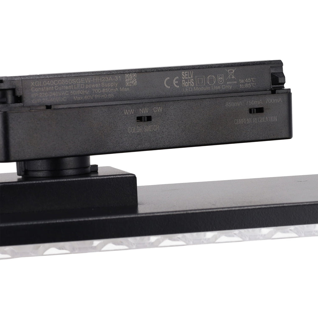 Luminária de calha LED CCT de 30 W "Market" preta