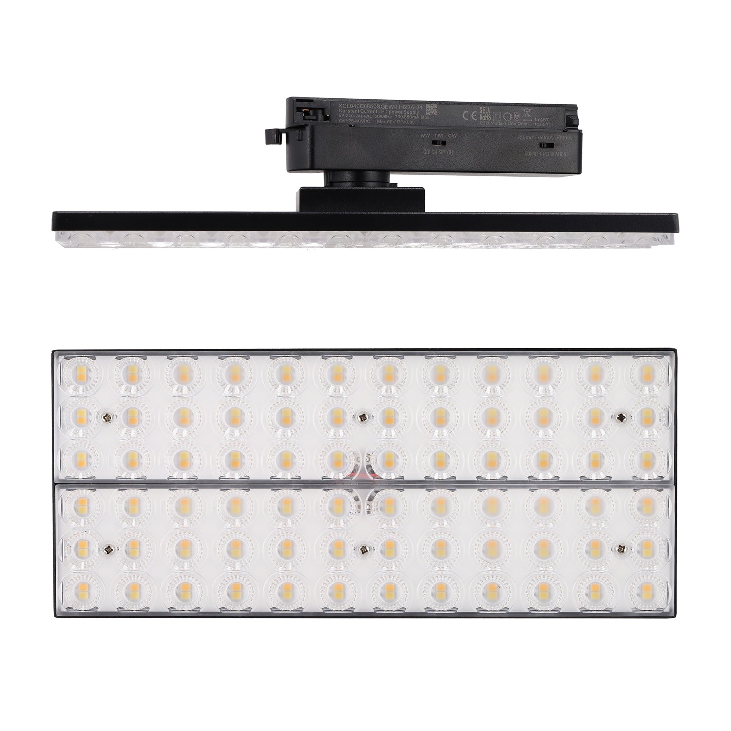 Luminária de calha LED CCT de 30 W "Market" preta