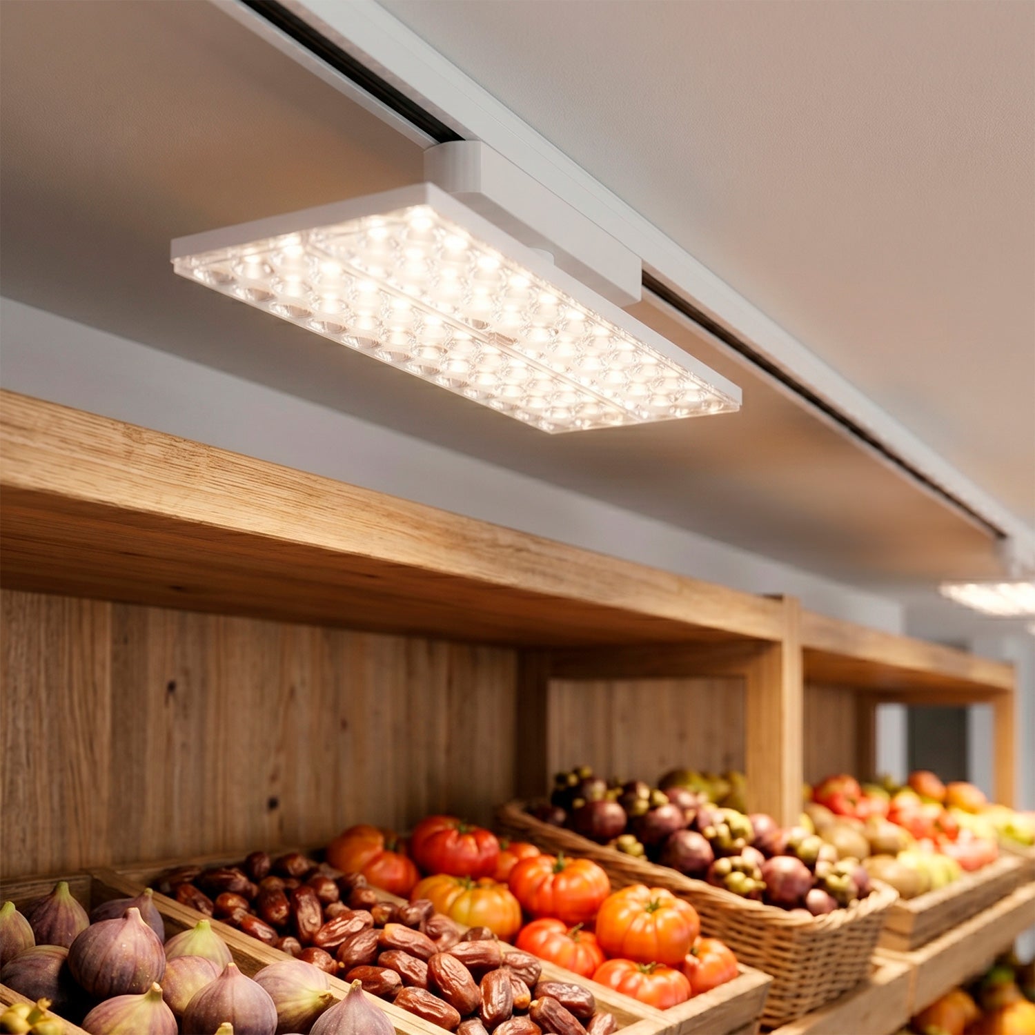 Luminária de calha LED CCT de 30 W "Market" branca