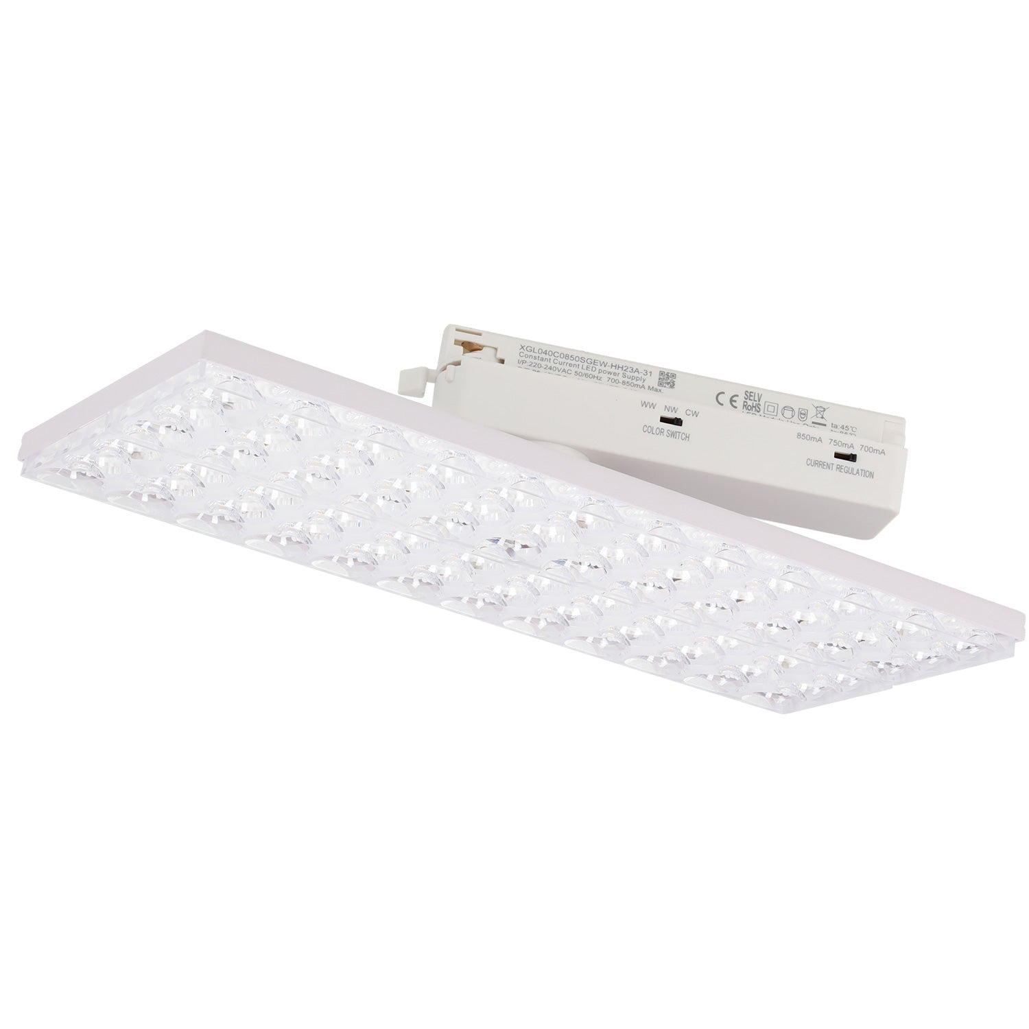 Luminária de calha LED CCT de 30 W "Market" branca