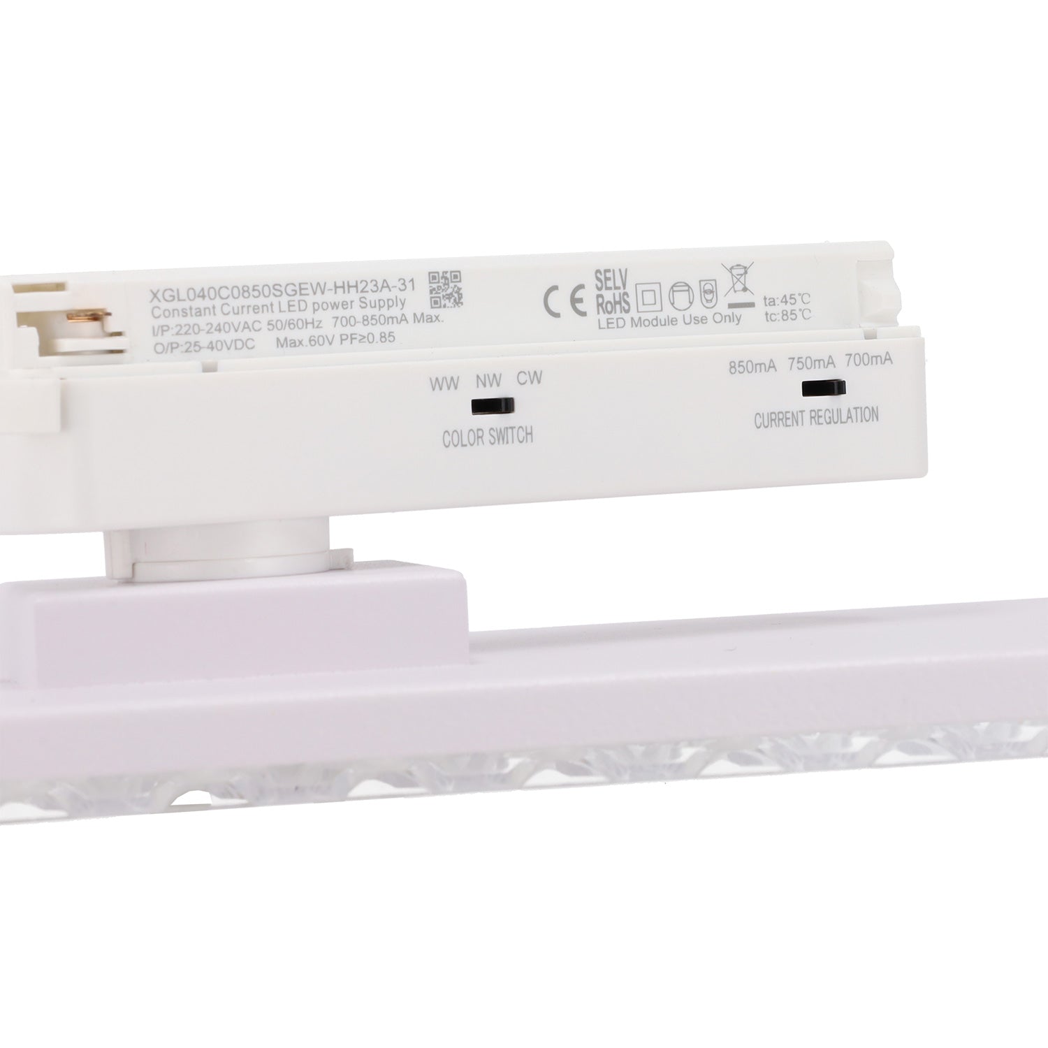Luminária de calha LED CCT de 30 W "Market" branca