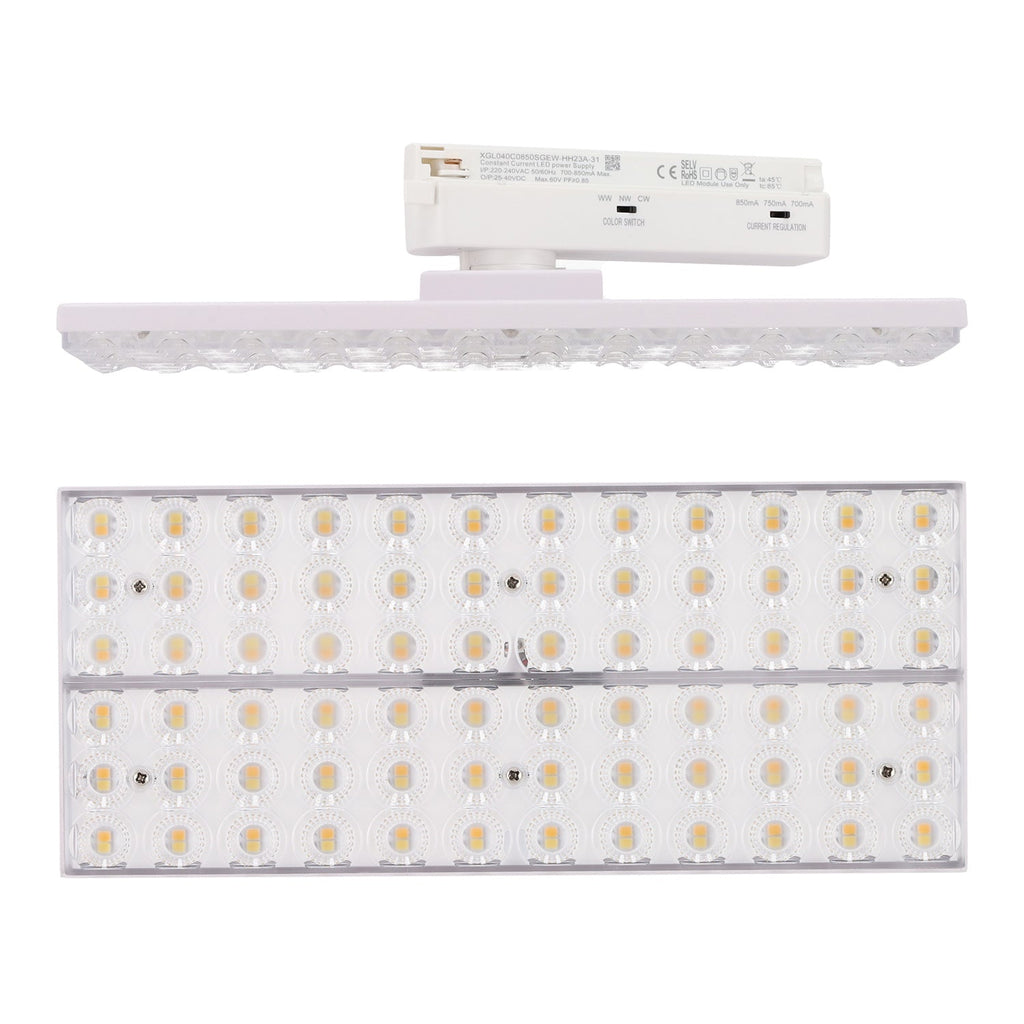 Luminária de calha LED CCT de 30 W "Market" branca