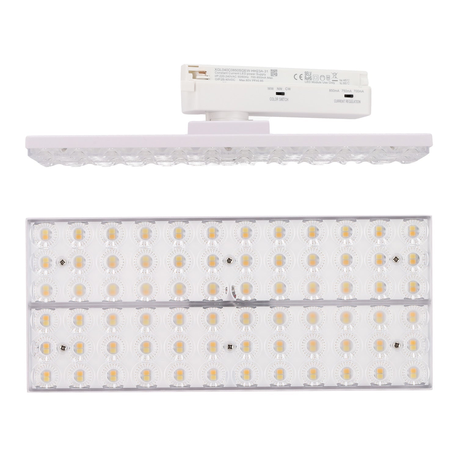 Luminária de calha LED CCT de 30 W "Market" branca