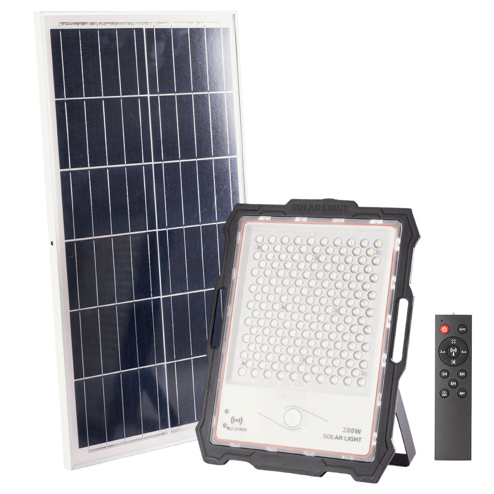 Proyector solar LED 200W 20000Lm Sensor_Panel de control remoto:5V 35W Batería: 3,3V 30.000Ma [LUM-MJ-DW904]