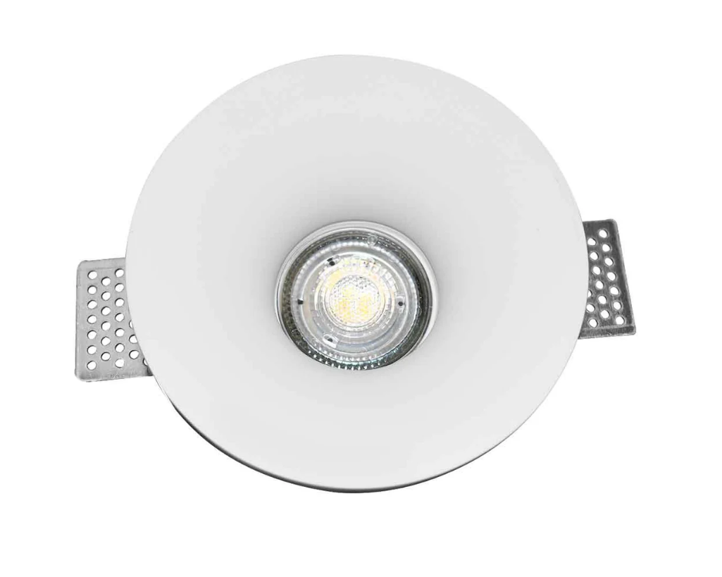 Luminária de embutir redonda em gesso GU10 "Aurea"