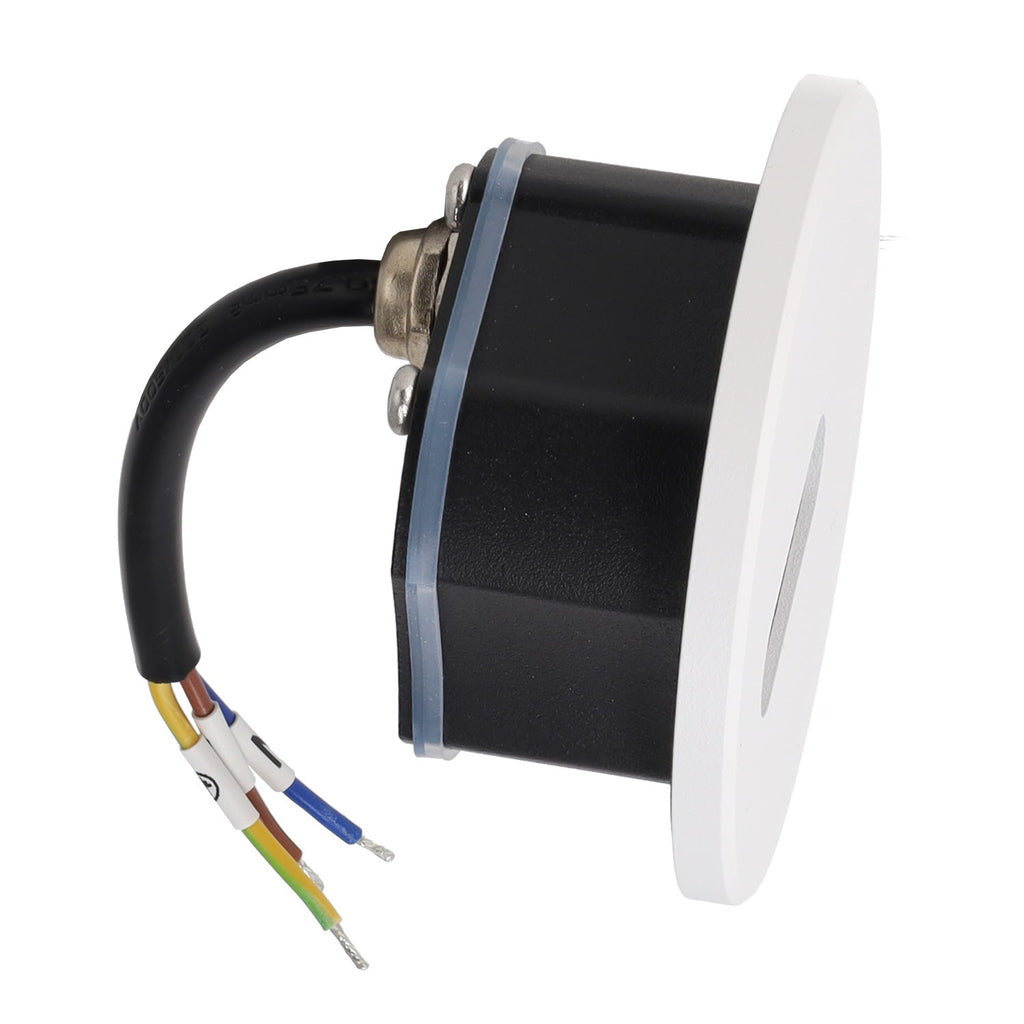 Luminária LED embutida para escada com frente magnética, 3 W, IP65, 3000 K - Branca