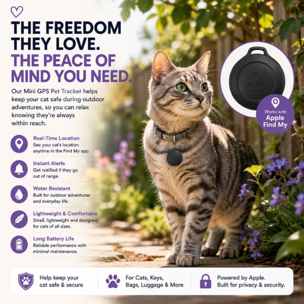 Mini GPS Pet Tracker for Apple Find My | Dog & Cat Collar Locator