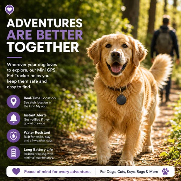 Mini GPS Pet Tracker for Apple Find My | Dog & Cat Collar Locator