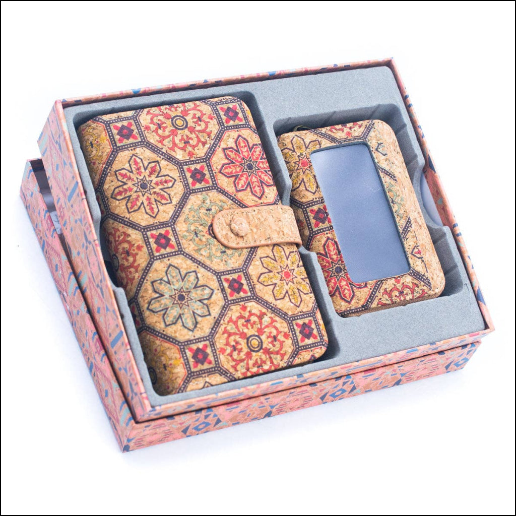 Natural Cork Material Gift Box Wallet for Women, 2-Piece Med HY-037