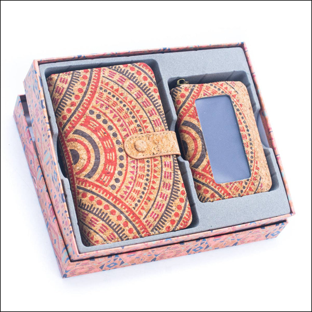 Natural Cork Material Gift Box Wallet for Women, 2-Piece Med HY-037