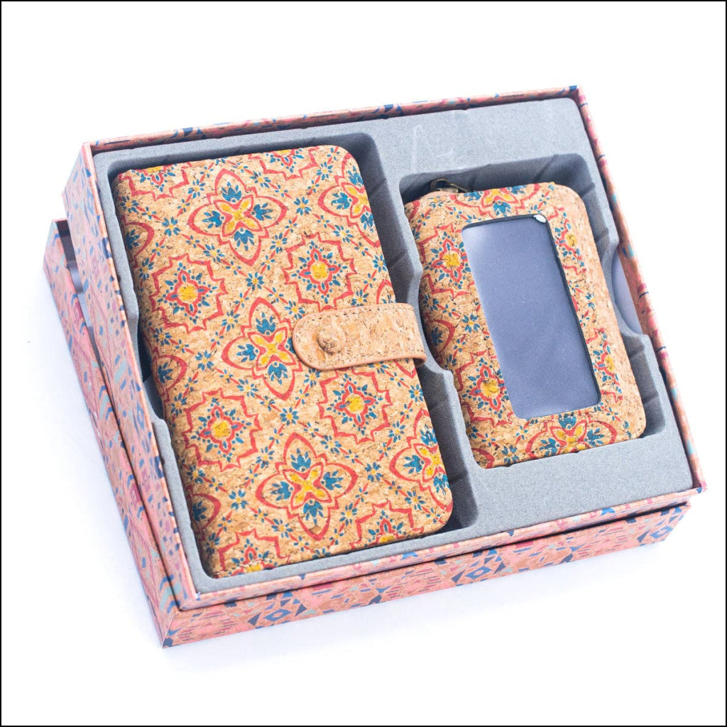 Natural Cork Material Gift Box Wallet for Women, 2-Piece Med HY-037
