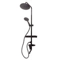 Duschset Messing/Zink - Edelstahl - ABS, Schwarz, Warm-/Kaltwasser, Einhebelmischer [QLI-FA-3019]
