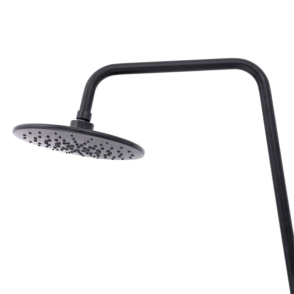 Duschset Messing/Zink - Edelstahl - ABS, Schwarz, Warm-/Kaltwasser, Einhebelmischer [QLI-FA-3019]
