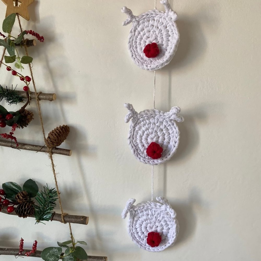 Rudolph Reindeer Christmas Ornaments Set of 4