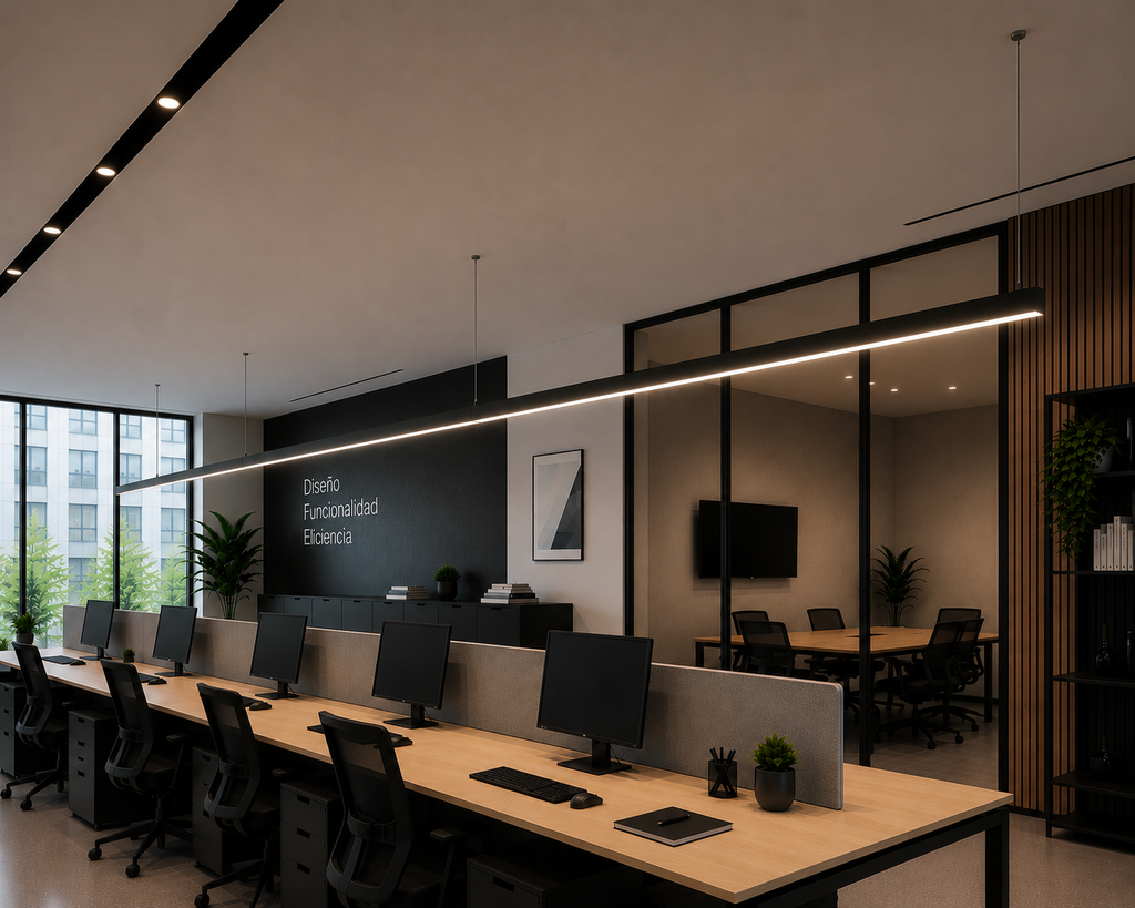 Luminária linear LED conectável de 45 W, 4.500 lm, 180 cm, CCT (temperatura de cor regulável), driver Lifud, de superfície/suspe