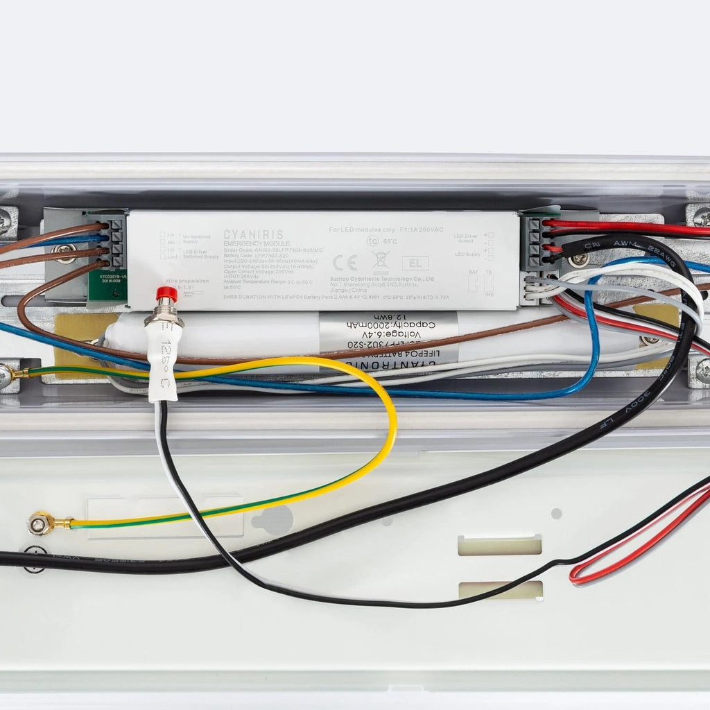 Kit de Emergência LED Impermeável e Interligável 60W 7200lm IP65 CCT (Temperatura de Cor Ajustável) 3000-6500K 110º Tridônico Re