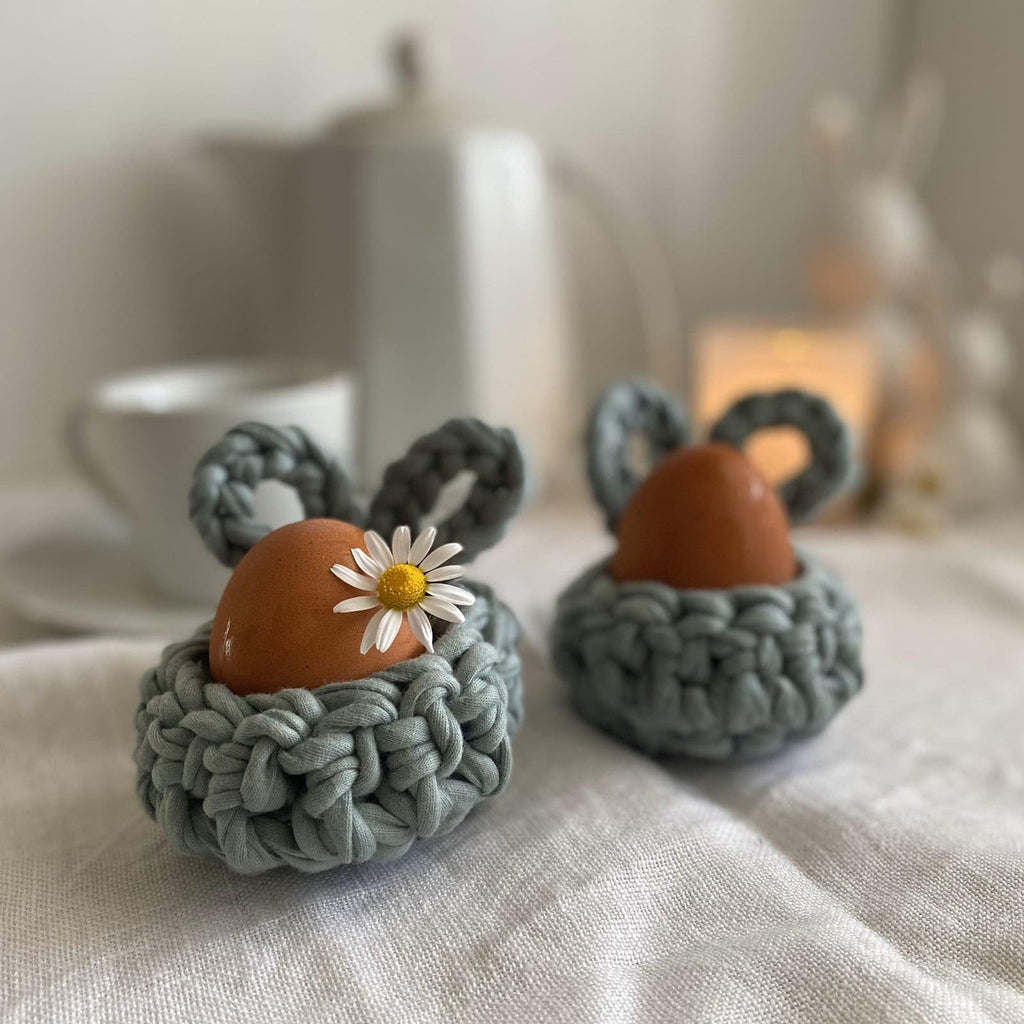 Set de 2 Hueveras de Conejo de Pascua Verde Salvia - Edición Limitada