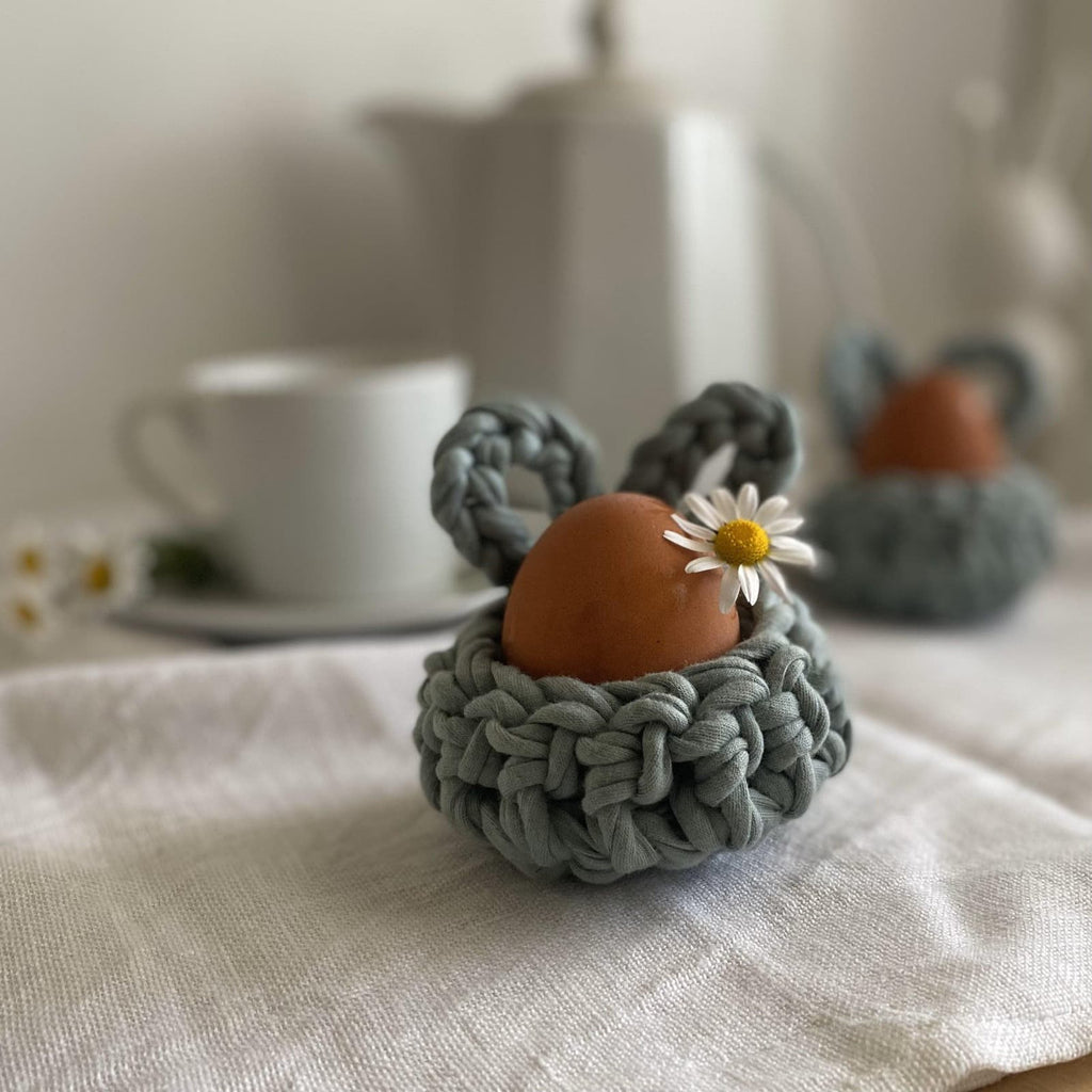 Set de 2 Hueveras de Conejo de Pascua Verde Salvia - Edición Limitada