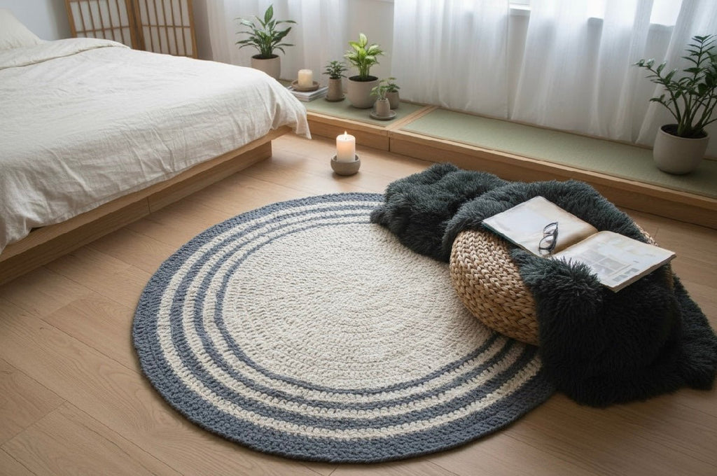 Shaggy Round Rug, Soft Floor Mat