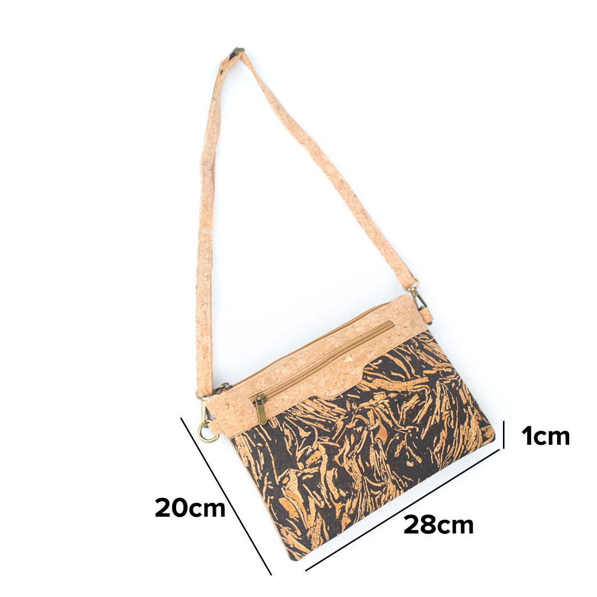 Corcho natural con fusión de granos de café: diseño de bolso de mano y bolso cruzado para mujer BAG-2290