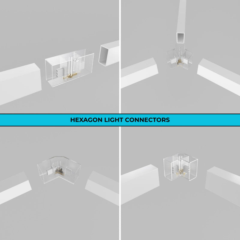Lámpara LED Hexagonal - 6000K - 14 Hexágonos + Rectángulo 5m