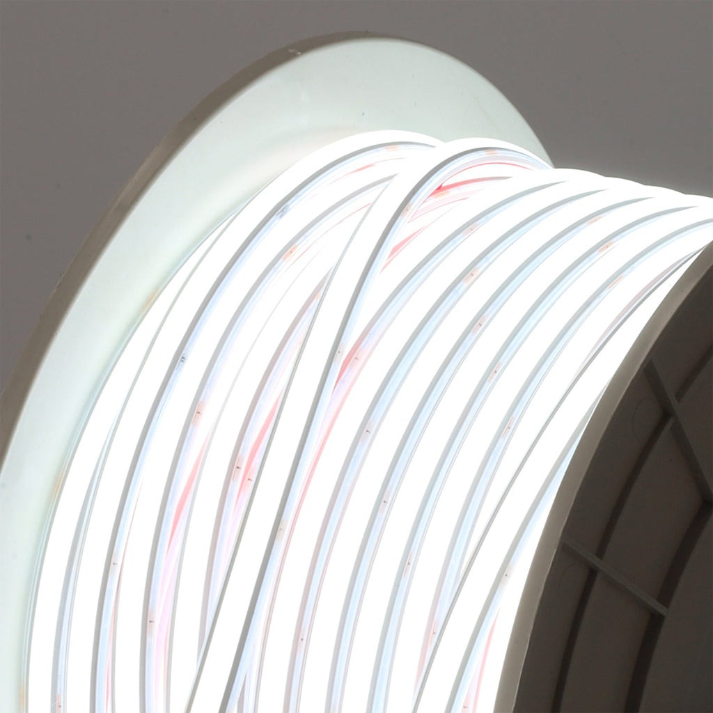 Flexibles 230VAC LED-Band 12W/M 286 LEDs/M SMD2025 700Lm/M IP65 6000ºK 50 Meter