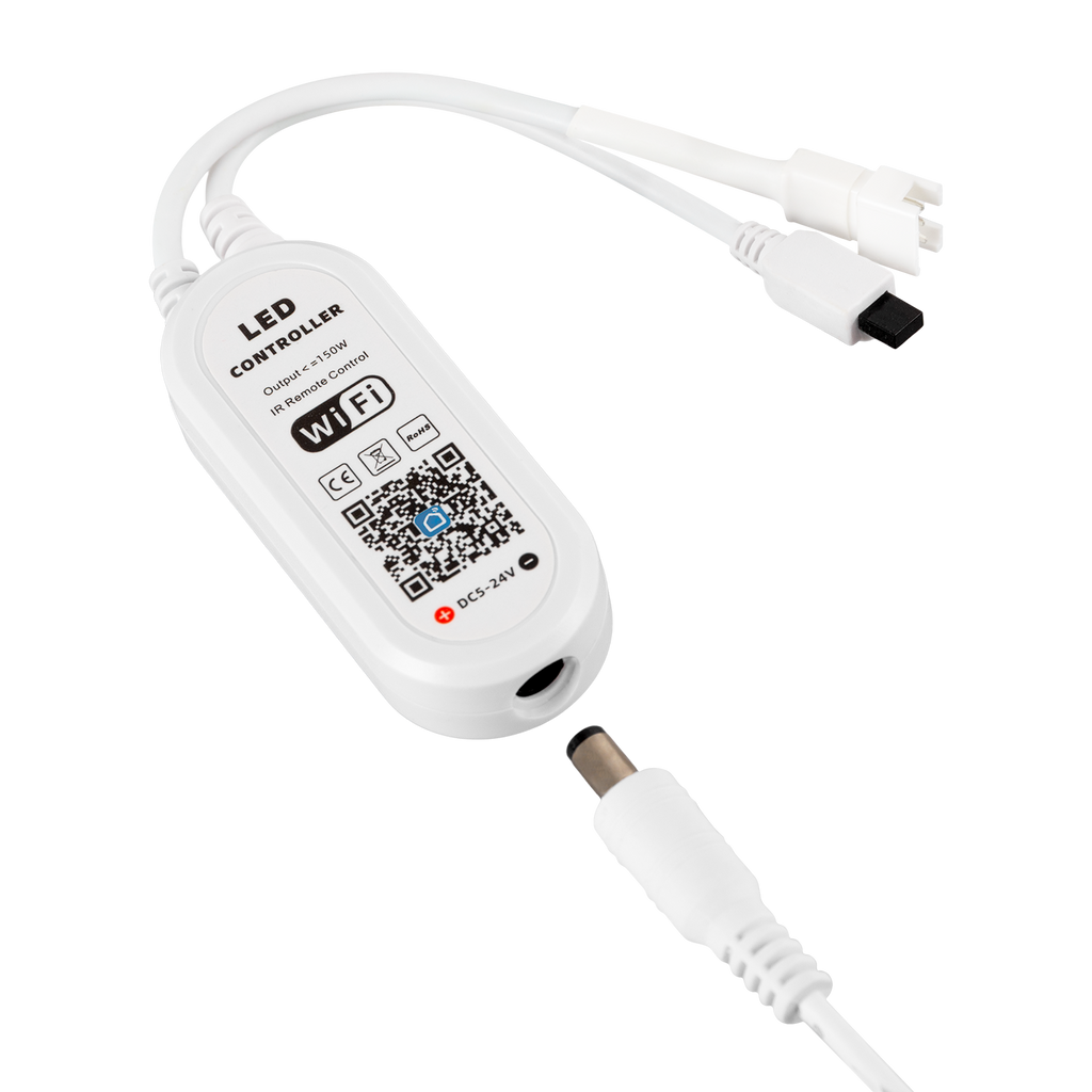 Controlador LED RGB Tuya App + Controle Remoto 12-24VDC IP20