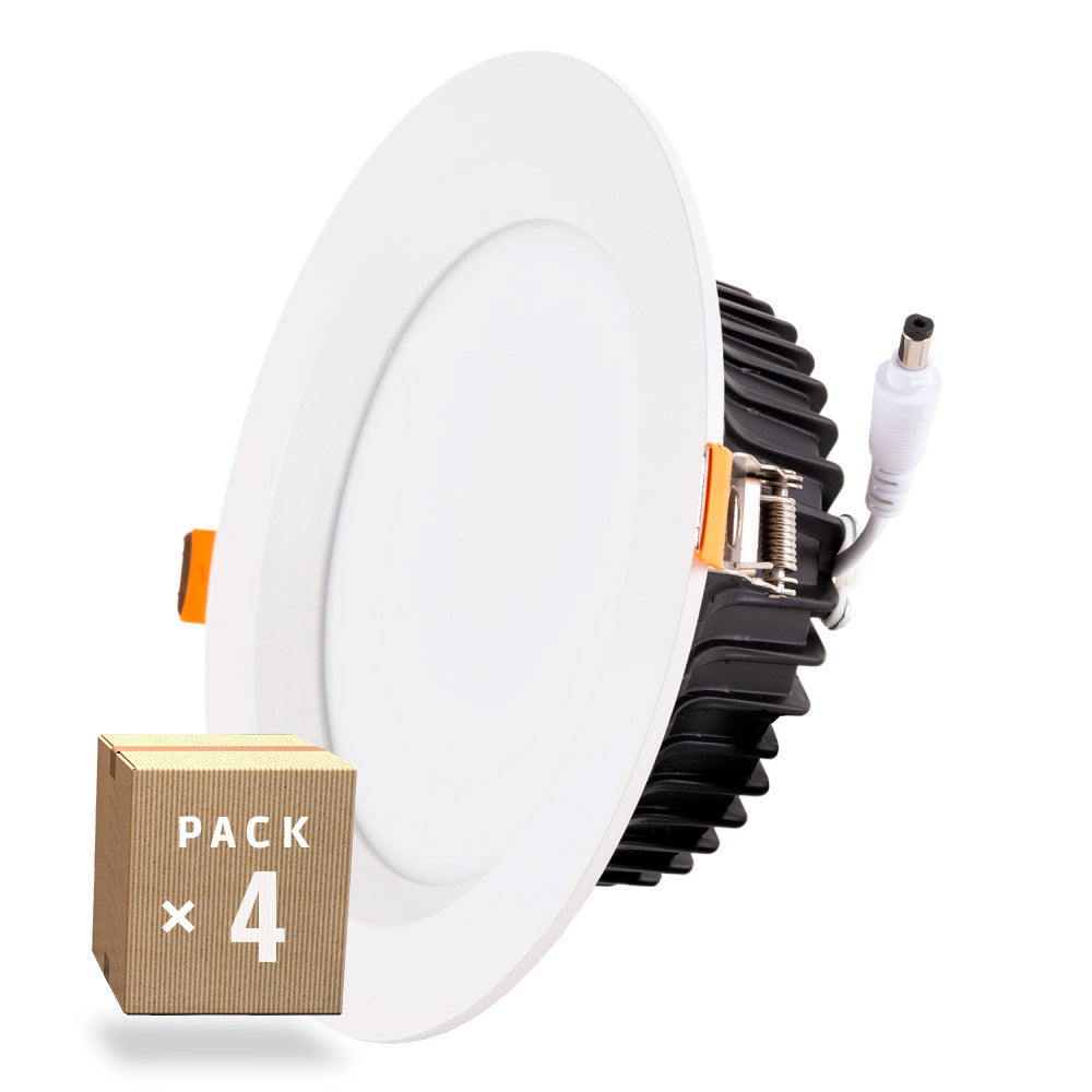 Paquete de 4 Downlights LED 24W 2.160Lm 6000ºK IP65 Baños/Cocinas 50.000H [SL-DLFS06-24W-CW-PK4]