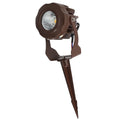 Refletor LED com estaca para jardim, 10W, IP65, 2700K, acabamento marrom.