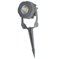 Refletor LED de 10W IP65 2700K com estaca para jardim, acabamento cinza