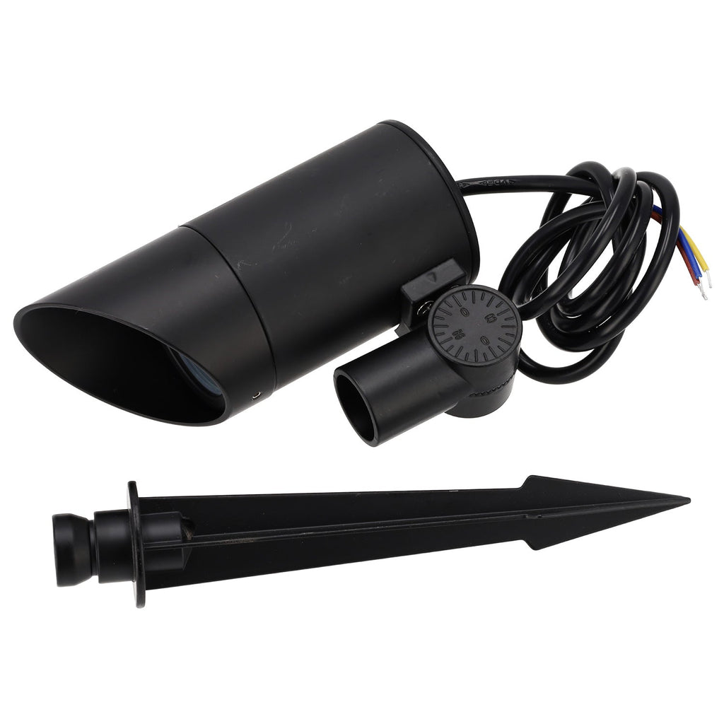 Foco LED com espeto de jardim 18W 60º IP65 3000K Acabamento preto
