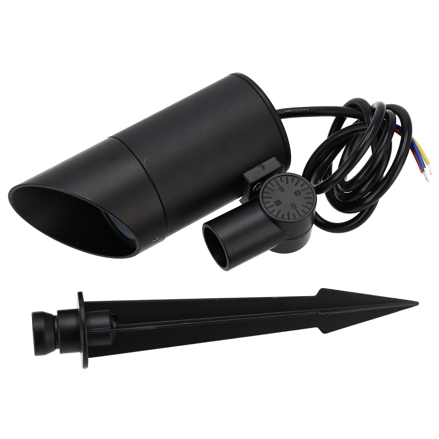 Foco LED com espeto de jardim 18W 60º IP65 3000K Acabamento preto