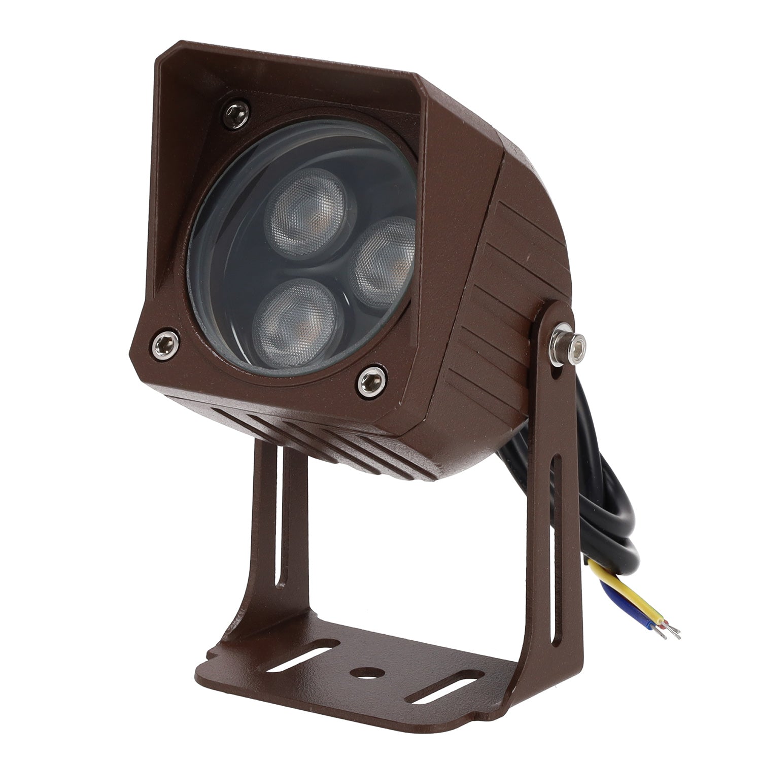 Reflector LED de 3W IP65 2700K con estaca para jardín, acabado marrón