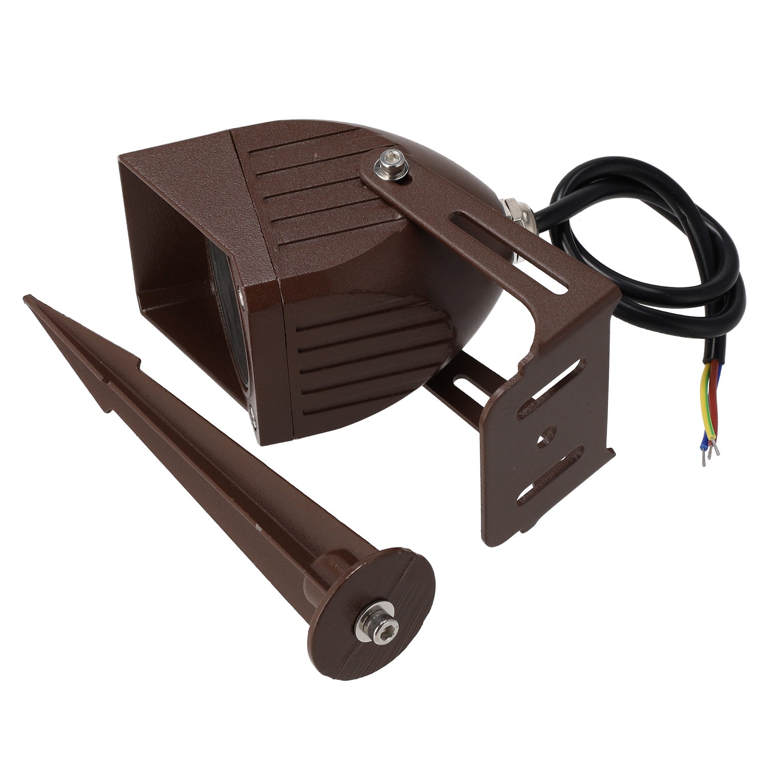 Reflector LED de 3W IP65 2700K con estaca para jardín, acabado marrón