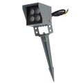 Refletor LED de 4W IP65 2700K com estaca para jardim, acabamento cinza