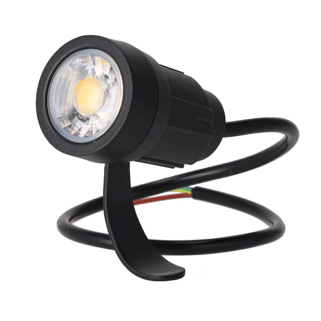Foco LED com espeto de jardim 5W 60º IP65 3000K Acabamento preto